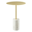 Modway Lyric Round Side Table in White Brass