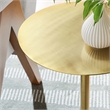 Modway Aliza Round Iron Metal & Marble Side Table in Brass and White