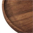 Modway Amina Round Acacia Wood Side Table in White and Light Oak