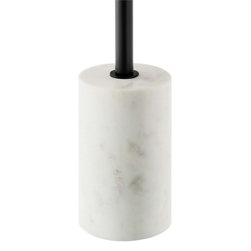 Modway Amina Round Acacia Wood Side Table in White and Light Oak
