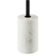 Modway Amina Round Acacia Wood Side Table in White and Light Oak