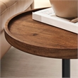 Modway Amina Round Acacia Wood Side Table in White and Light Oak