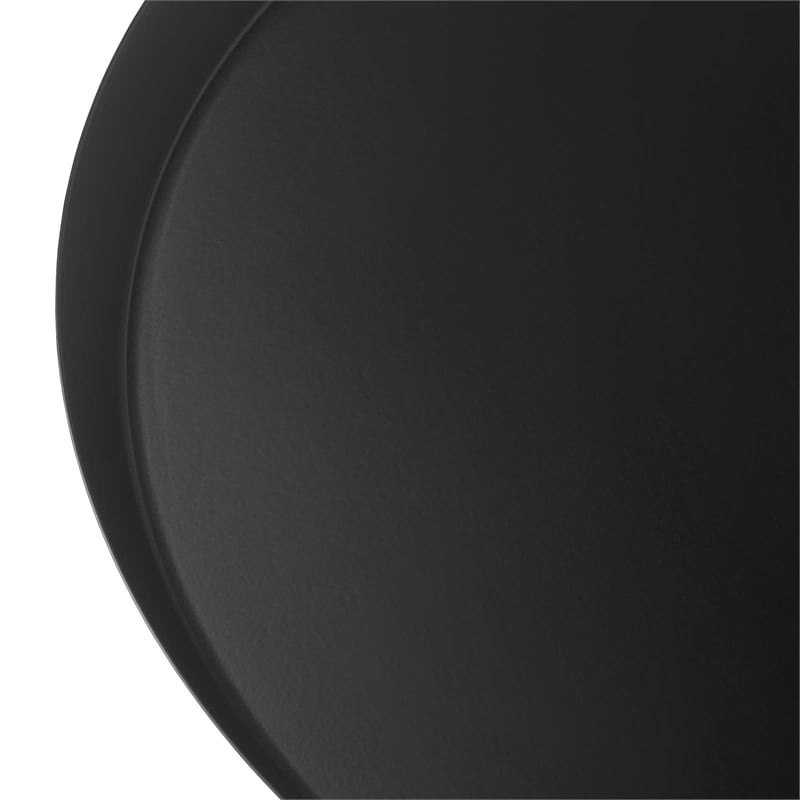 Modway Maren Round Iron Metal Side Table with Conical Pedestal Base in Black