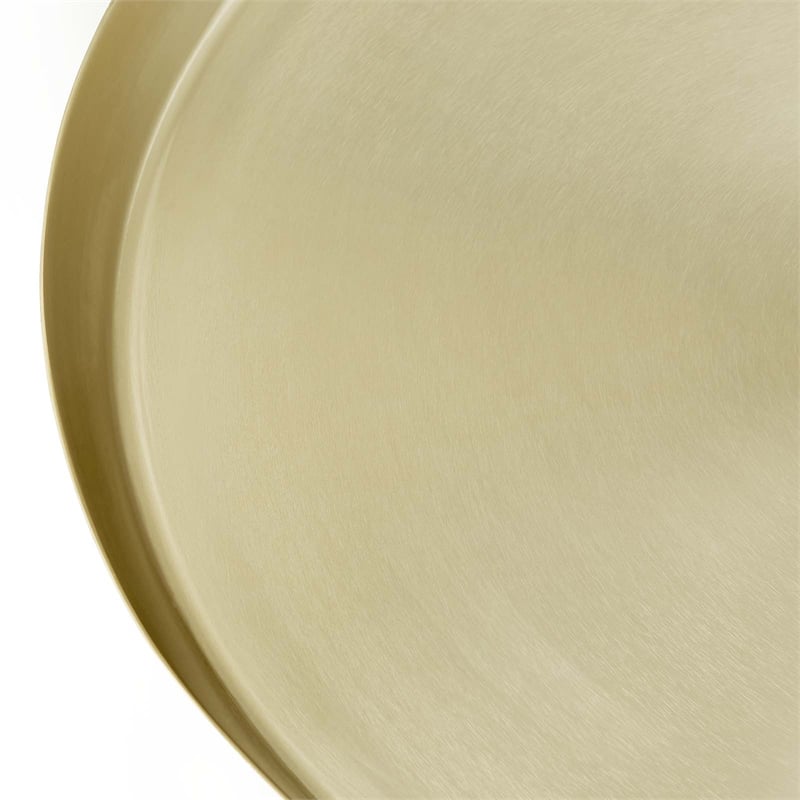 Modway Maren Round Iron Metal Side Table with Conical Pedestal Base in Brass