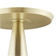 Modway Maren Round Iron Metal Side Table with Conical Pedestal Base in Brass