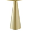 Modway Maren Round Iron Metal Side Table with Conical Pedestal Base in Brass