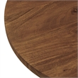 Modway Viva Round Metal & Acacia Wood Side Table in Black and Light Oak