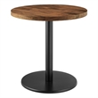 Modway Viva Round Metal & Acacia Wood Side Table in Black and Light Oak