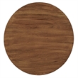 Modway Viva Round Metal & Acacia Wood Side Table in Brass and Light Oak