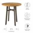 Modway Meadow Outdoor Teak Wood Dining Table in Natural Taupe/Oatmeal