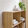 Modway Transmit 7-Shelf Wood Bookcase with Splayed Dowel Legs in Oak