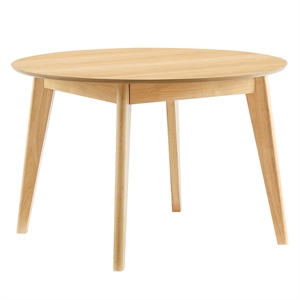 Modway Vision 45&quot Round Wood Dining Table with Tapered Legs in Oak