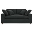 Modway Commix Upholstered Modern Fabric & Wood Loveseat in Black