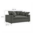 Modway Commix Upholstered Modern Fabric & Wood Loveseat in Gray