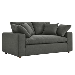 Modway Commix Upholstered Modern Fabric & Wood Loveseat in Gray
