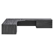 Modway Render Wall Mount Corner Modern Wood Office Desk in Charcoal