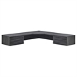 Modway Render Wall Mount Corner Modern Wood Office Desk in Charcoal