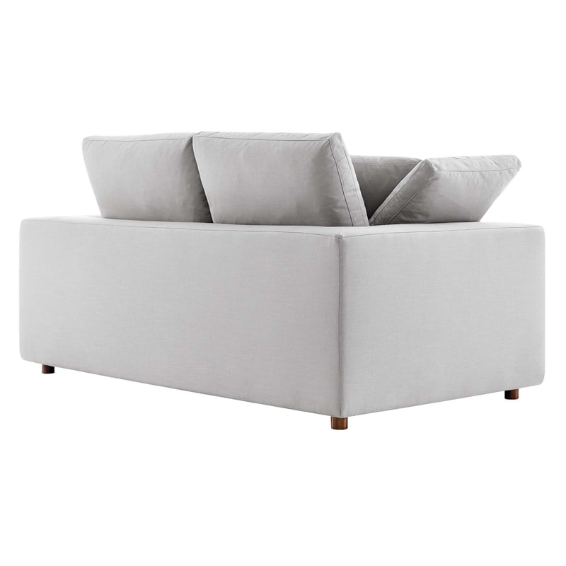 Modway Commix Upholstered Modern Fabric & Wood Loveseat in Light Gray