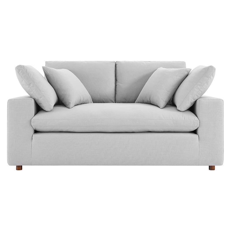 Modway Commix Upholstered Modern Fabric & Wood Loveseat in Light Gray