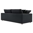 Modway Commix Upholstered Modern Fabric & Wood Sofa in Black