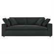 Modway Commix Upholstered Modern Fabric & Wood Sofa in Black