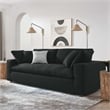 Modway Commix Upholstered Modern Fabric & Wood Sofa in Black