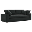 Modway Commix Upholstered Modern Fabric & Wood Sofa in Black
