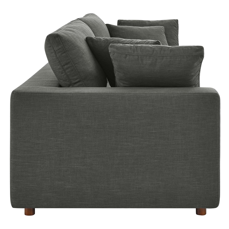 Modway Commix Upholstered Modern Fabric and Wood Sofa in Gray