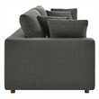 Modway Commix Upholstered Modern Fabric and Wood Sofa in Gray