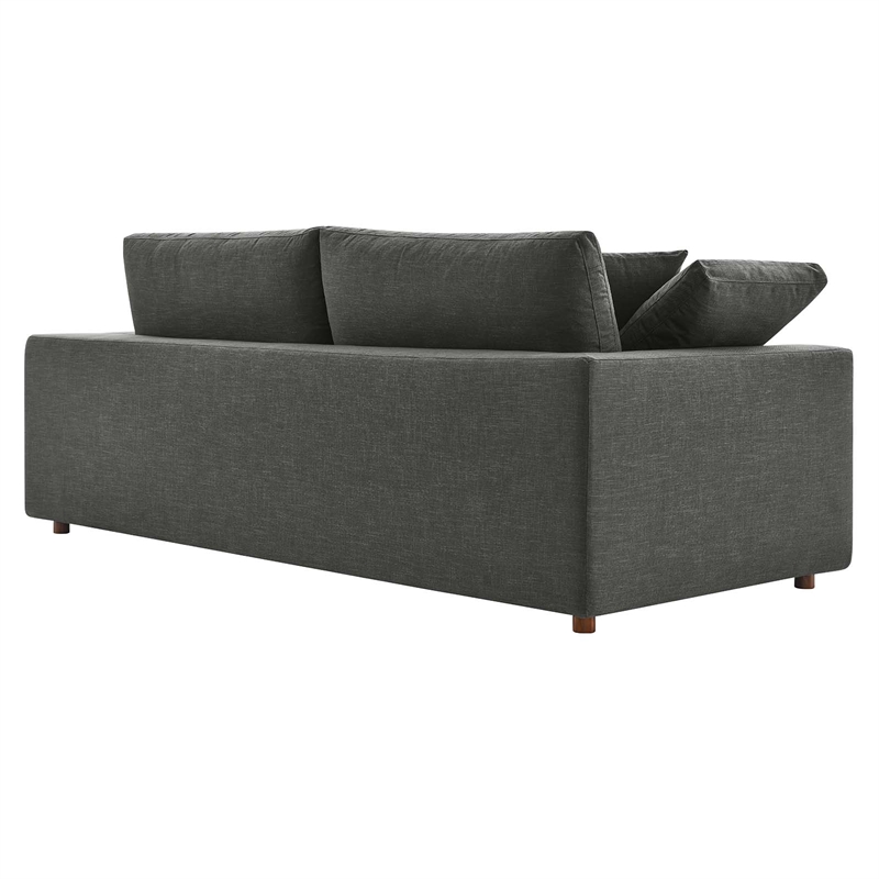 Modway Commix Upholstered Modern Fabric and Wood Sofa in Gray
