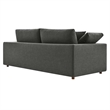 Modway Commix Upholstered Modern Fabric and Wood Sofa in Gray