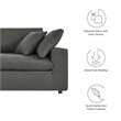 Modway Commix Upholstered Modern Fabric and Wood Sofa in Gray