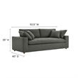 Modway Commix Upholstered Modern Fabric and Wood Sofa in Gray