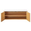 Modway Kinetic Wall-Mount Wood Office Storage Cabinet in White/Natural
