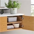 Modway Kinetic Wall-Mount Wood Office Storage Cabinet in White/Natural