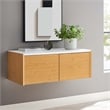 Modway Kinetic Wall-Mount Wood Office Storage Cabinet in White/Natural