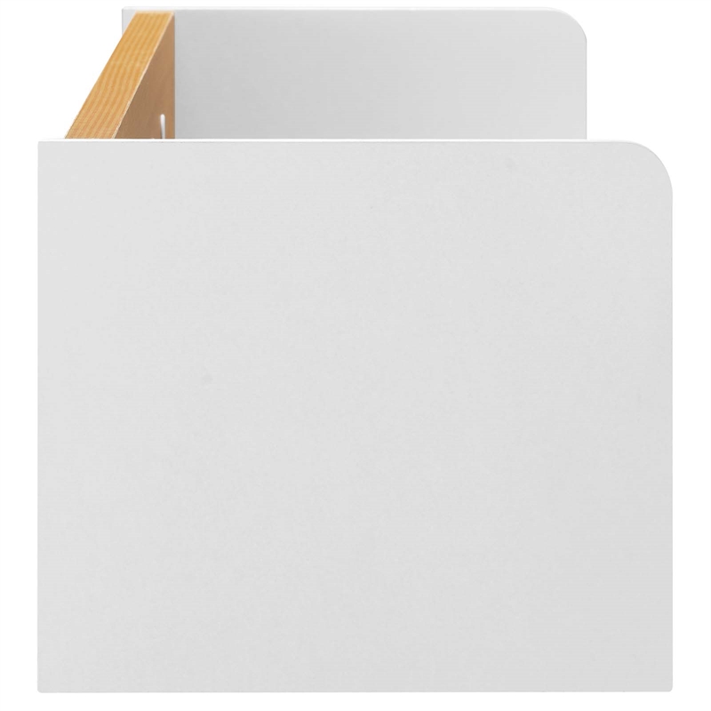 Modway Kinetic Wall-Mount Modern Wood Shelf in White and Natural