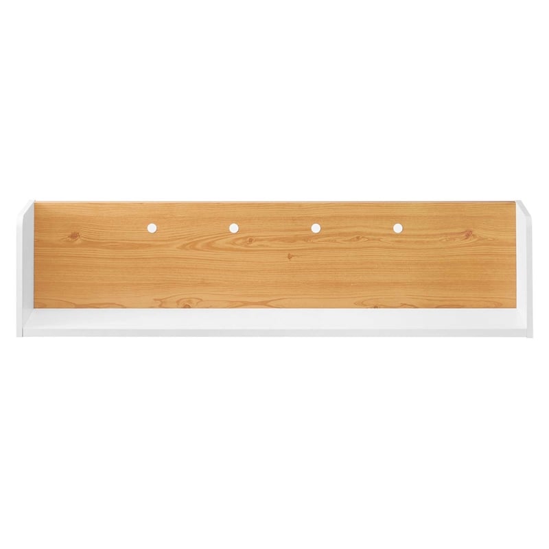 Modway Kinetic Wall-Mount Modern Wood Shelf in White and Natural