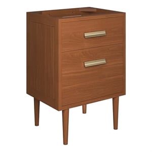 Modway 24&quot Teak Wood Bathroom Vanity Cabinet Natural (Sink Basin Not Included)