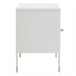 Modway Covelo Metal Nightstand with Adjustable Foot Pads in Light Gray