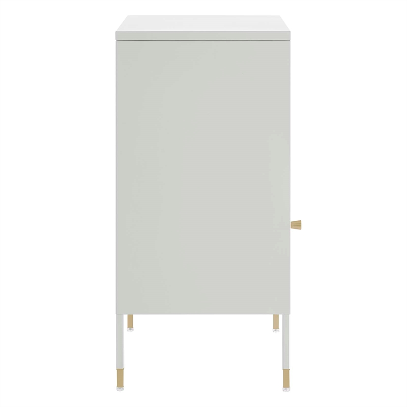 Modway Covelo Metal Side Table with Adjustable Foot Pads in Light Gray