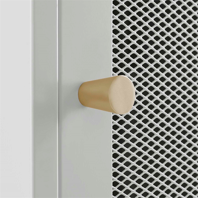 Modway Covelo Metal Side Table with Adjustable Foot Pads in Light Gray