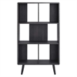Modway Transmit 5-Shelf Wood Bookcase with Splayed Dowel Legs in Charcoal