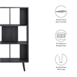 Modway Transmit 5-Shelf Wood Bookcase with Splayed Dowel Legs in Charcoal