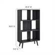 Modway Transmit 5-Shelf Wood Bookcase with Splayed Dowel Legs in Charcoal