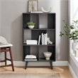 Modway Transmit 5-Shelf Wood Bookcase with Splayed Dowel Legs in Charcoal
