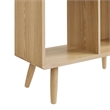Modway Transmit 5-Shelf Wood Bookcase with Splayed Dowel Legs in Oak
