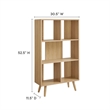 Modway Transmit 5-Shelf Wood Bookcase with Splayed Dowel Legs in Oak