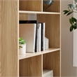 Modway Transmit 5-Shelf Wood Bookcase with Splayed Dowel Legs in Oak