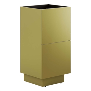 Modway Quantum 18&quot Modern Wood Bathroom Vanity Cabinet in Gold